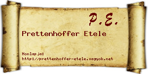 Prettenhoffer Etele névjegykártya